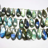 1 matching pair, 33mm, Labradorite Faceted Pear Drop Shape Briolette Gemstone Beads Strand, Labradorite Beads