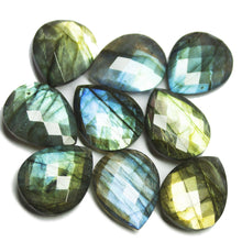 Load image into Gallery viewer, 1 matching pair, Natural Blue Labradorite Faceted Pear Beads 20x16mm - Jalvi &amp; Co.