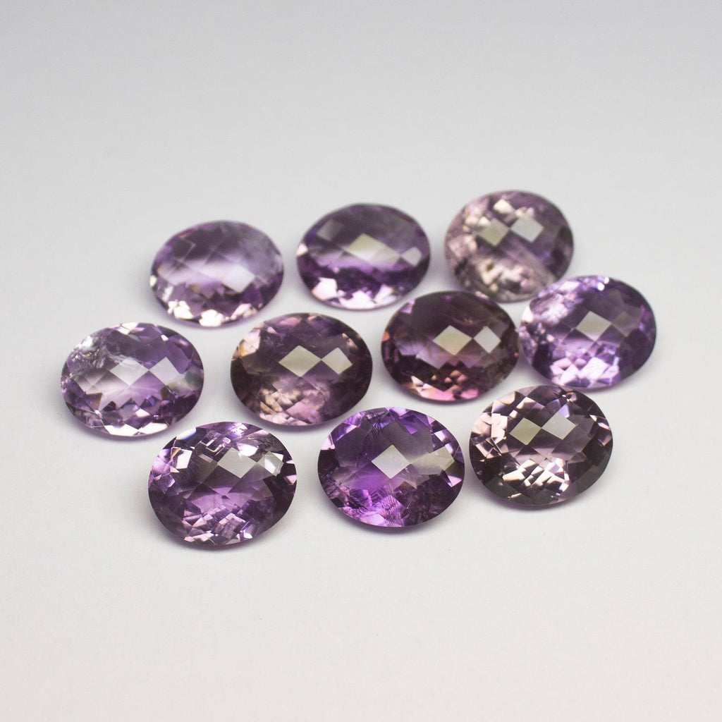 1 matching pair Natural Pink Amethyst Faceted Oval Cut Shape Loose Gemstone 17x14mm - Jalvi & Co.