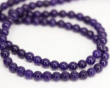 1 Strand Amethyst Purple Jade Smooth Round Gemstone Loose Beads Strand 8mm 15