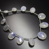 1 Strand Rainbow Moonstone Faceted Oval Briolette Loose Gemstone Beads Strand, 7 inches, 11-16mm