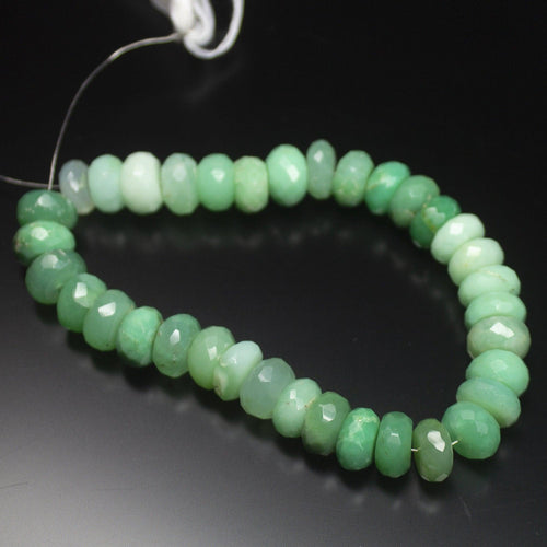 1 Strands Chrysoprase Faceted Rondelle, Faceted Beads,Natural Gemstone Green Beads,Natural Faceted Beads 10mm 7 inch - Jalvi & Co.