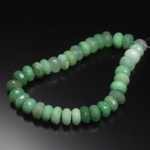 1 Strands Chrysoprase Faceted Rondelle, Faceted Beads,Natural Gemstone Green Beads,Natural Faceted Beads 10mm 7 inch - Jalvi & Co.