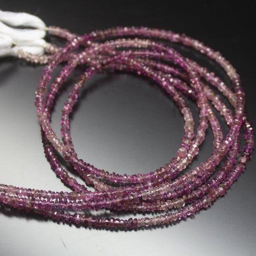 1 Strands Pink Tourmaline Faceted Rondelle, Faceted Beads,Natural Gemstone Pink Beads,Natural Faceted Beads 3mm 13 inch - Jalvi & Co.