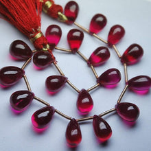 Load image into Gallery viewer, 10 beads Smooth Drops Shape Briolettes, 8-10mm Approx Rubelite Color Quartz - Jalvi &amp; Co.
