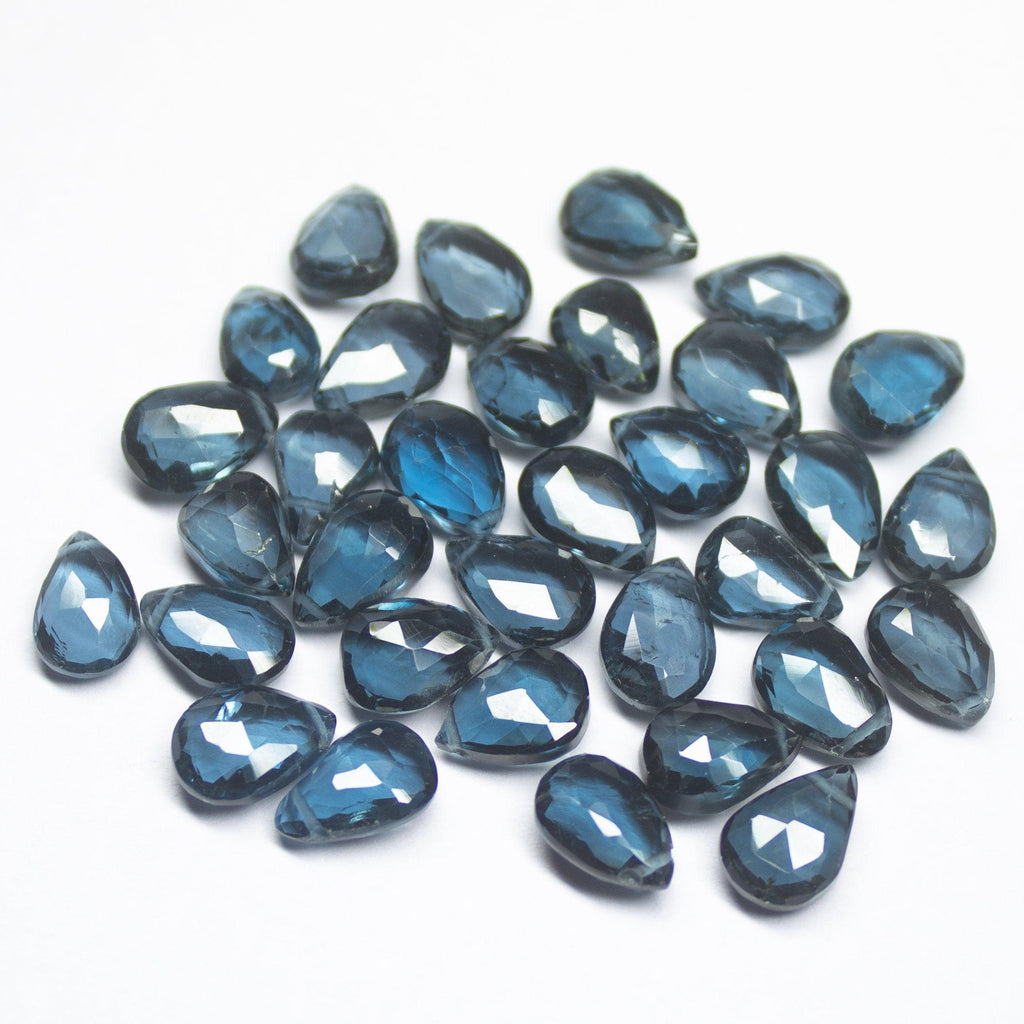 10 beads,10-11mm, Natural London Blue Topaz Faceted Pear Drop Briolette Loose Gemstone Beads - Jalvi & Co.