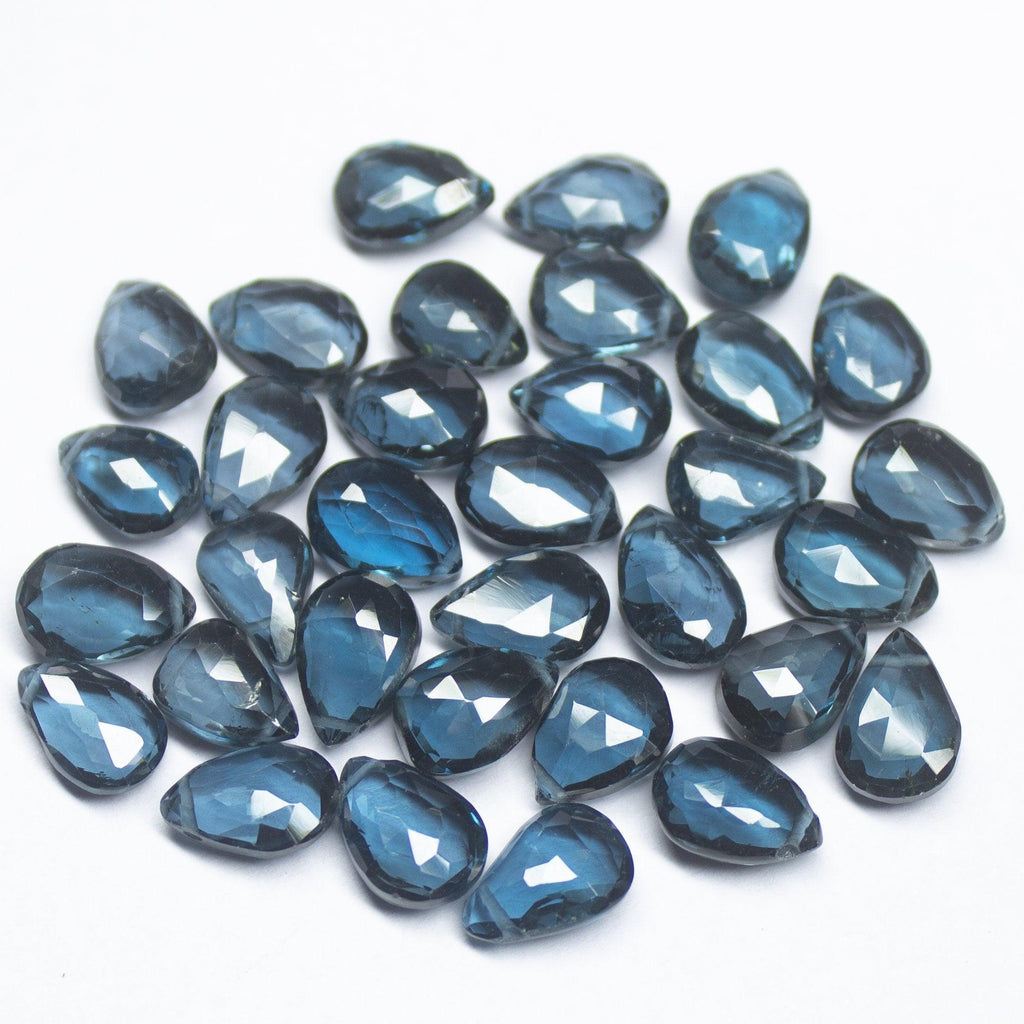 10 beads,10-11mm, Natural London Blue Topaz Faceted Pear Drop Briolette Loose Gemstone Beads - Jalvi & Co.