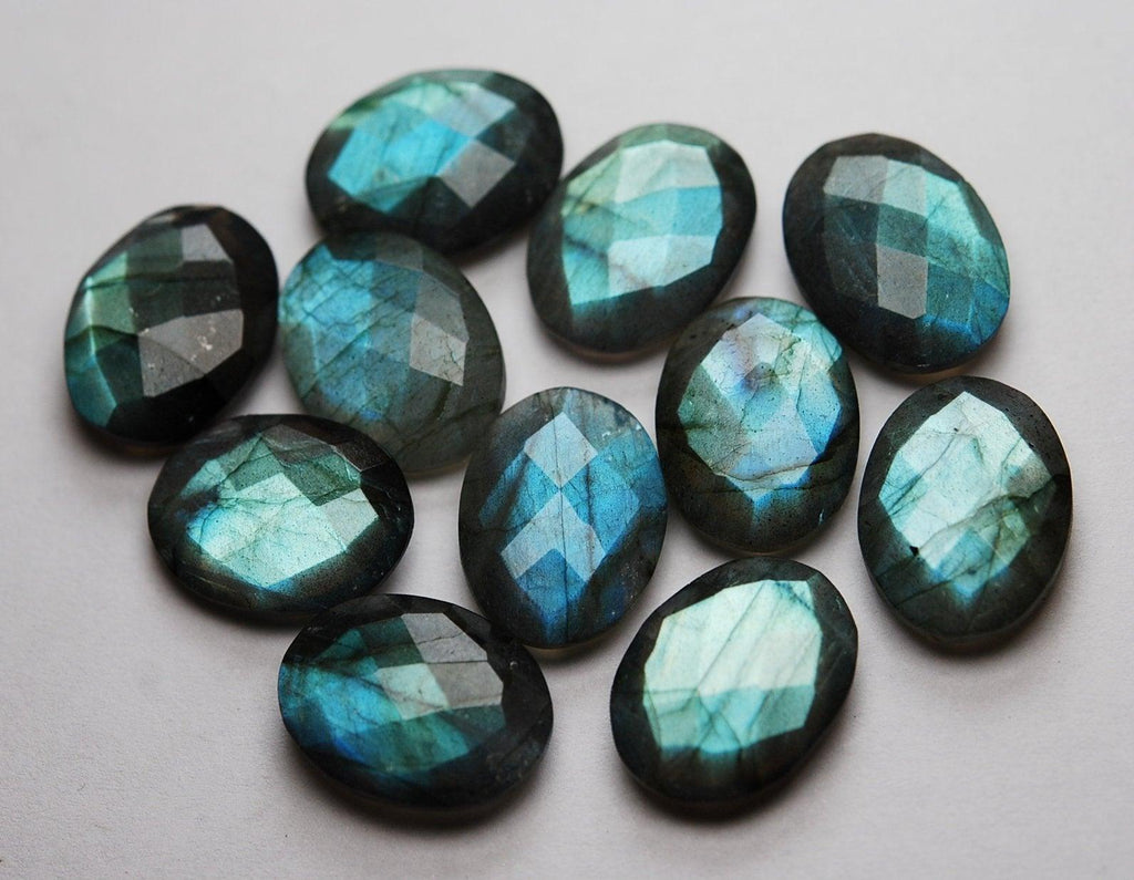 10 Beads,Labradorite Faceted Oval Shape, 15X20mm - Jalvi & Co.