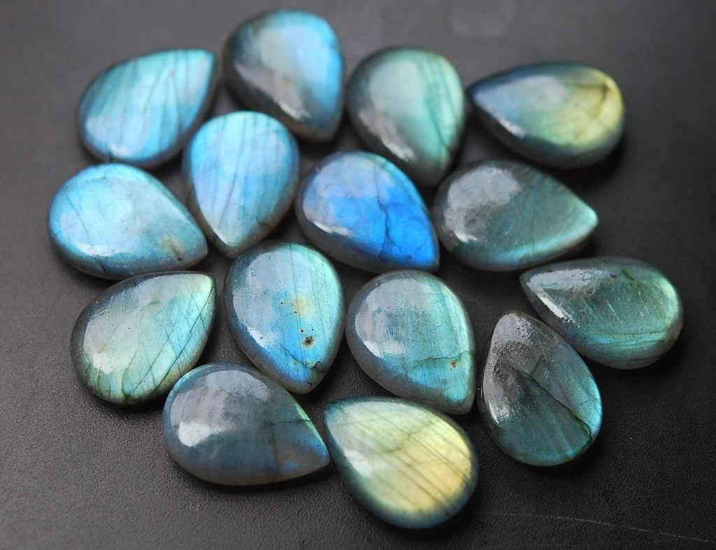 10 -Finest Quality Labradorite Smooth Pear Shape Briolette's, 16X25mm Size - Jalvi & Co.