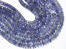 Load image into Gallery viewer, 10&quot; Full Strand, Blue Iolite Water Sapphire Faceted Rondelle Shape Gemstone Beads, Iolite Beads, 5-9mm - Jalvi &amp; Co.