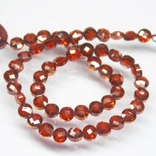 Load image into Gallery viewer, 10 inch, 5mm, Natural Red Zircon Round Coin Briolette Shape Beads, Zircon Bead - Jalvi &amp; Co.