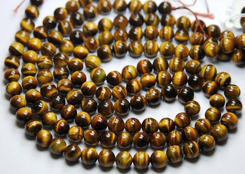 10 Inch Strand, Finest Quality,Tiger Eye Smooth Round Balls Beads, 8-8.5mm Size - Jalvi & Co.