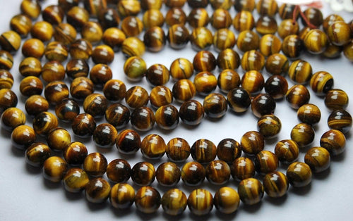 10 Inch Strand, Finest Quality,Tiger Eye Smooth Round Balls Beads, 8-8.5mm Size - Jalvi & Co.
