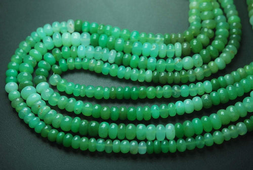10 Inch Strand, Natural Chrysoprase Smooth Rondells,Size 6-6.5mm, - Jalvi & Co.
