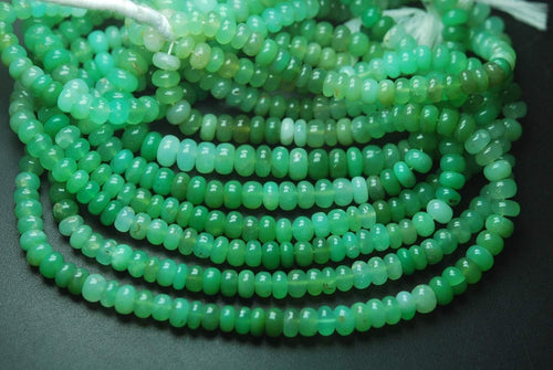 10 Inch Strand, Natural Chrysoprase Smooth Rondells,Size 6-6.5mm, - Jalvi & Co.