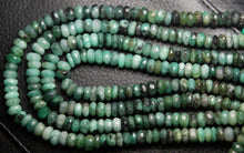 Load image into Gallery viewer, 10 Inch Strand Superb-Finest Quality, Natural Shaded Emerald Faceted Rondelle, 5-6mm Size - Jalvi &amp; Co.