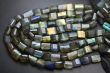 Load image into Gallery viewer, 10 Inch, Super Blue Flash Labradorite Faceted Step Cut Nuggets 10-12mm Size - Jalvi &amp; Co.