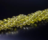 10 inches , 10mm, Lemon Quartz Faceted Round Beads Necklace, Quartz Beads