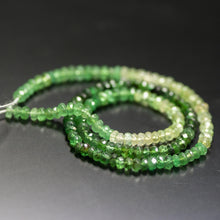 Load image into Gallery viewer, 10 inches, 3-4mm, Natural Shaded Green Emerald Faceted Rondelle Shape Beads, Emerald Beads - Jalvi &amp; Co.