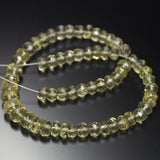 10 inches, 4-7mm, Natural Lemon Quartz Faceted Rondelle Loose Gemstone Beads Strand