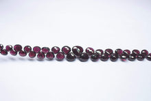 Load image into Gallery viewer, 10 inches, 5-10mm, Natural Pink Rhodolite Garnet Faceted Heart Drop Briolette Beads - Jalvi &amp; Co.