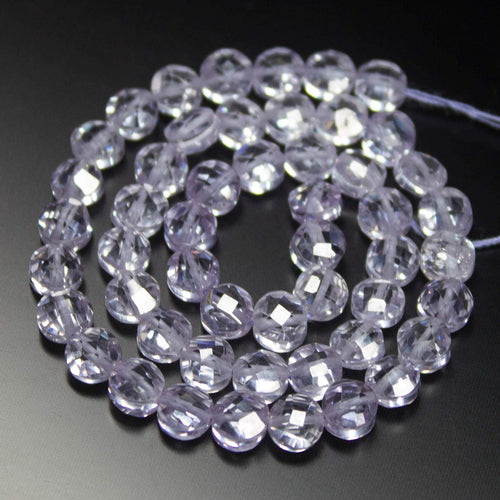 10 inches, 5mm, Light Blue Zircon Faceted Coin Briolette Beads Strand, Zircon Beads - Jalvi & Co.