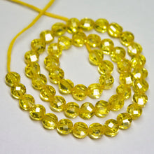 Load image into Gallery viewer, 10 inches, 5mm, Yellow Zircon Faceted Coin Briolette Beads Strand, Zircon Beads - Jalvi &amp; Co.