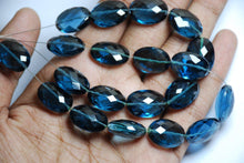 Load image into Gallery viewer, 10 Match Pair, Dark London Blue Quartz, Full Drilled, Faceted Oval Briolette&#39;s Size 18x13mm 20 pieces - Jalvi &amp; Co.