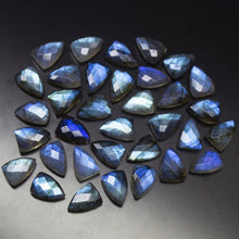 Load image into Gallery viewer, 10 Matched Pair, Finest Quality, Natural Labradorite Faceted Small Pyramid Briolette Beads, 7x10mm Size. - Jalvi &amp; Co.