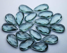 Load image into Gallery viewer, 10 Matched Pairs Moss Aquamarine Quartz Faceted Pear Shape Briolettes, 10X20mm Long - Jalvi &amp; Co.