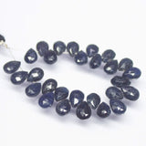 10 matching pair, 10mm, Natural Blue Sapphire Faceted Pear Drop Briolette Shape Beads, Sapphire Beads