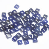 10 matching pair, 5mm, Natural Blue Sapphire Smooth Square Cabochon Loose Gemstones