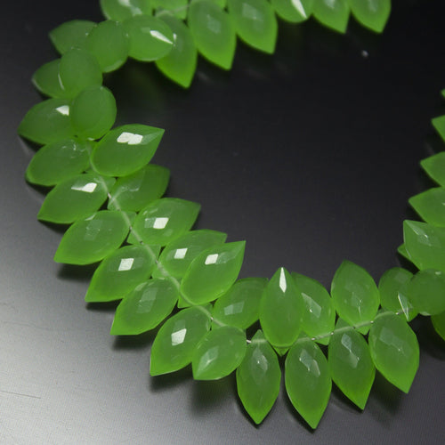 10 Pcs Chrysoprase Chalcedony Faceted Dew Drops Briolettes Beads 10-12mm Large Size - Jalvi & Co.