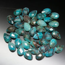 Load image into Gallery viewer, 10 Pcs Matched Pair, Natural Chrysocolla Faceted Pear Shape Briolette, 12-13mm - Jalvi &amp; Co.