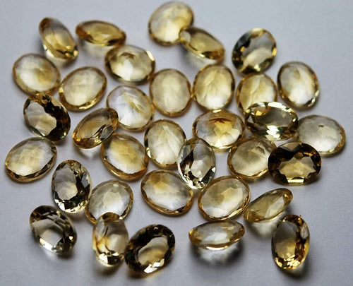 10 Pcs Natural Citrine Faceted Oval Shape, 9X7mm - Jalvi & Co.