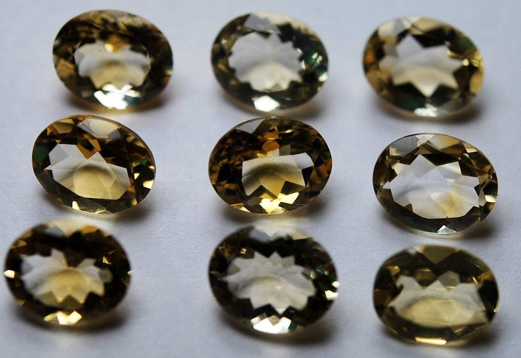 10 Pcs Natural Citrine Faceted Oval Shape, 9X7mm - Jalvi & Co.