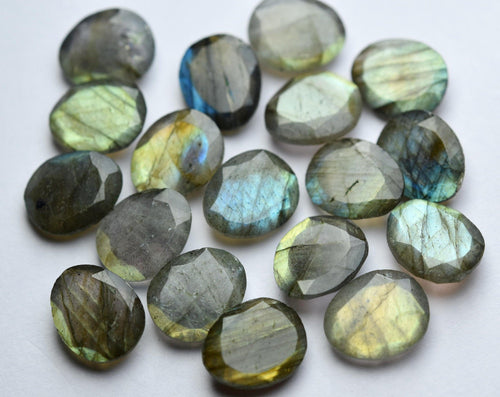 10 Pcs, Natural Labradorite Faceted Loose Gemstone Beads Size, 12-14mm - Jalvi & Co.