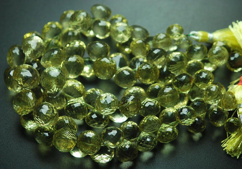 10 Pcs Of ,Best Quality Green Lemon Quartz Micro Faceted Onion,Size 10-11mm - Jalvi & Co.