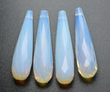 10 Pcs Of ,Superb-Finest Quality,Opal Blue Quartz Faceted Drops Shape Briolettes, 35mm Size,