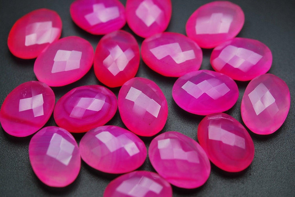 10 Pcs Pink Chalcedony Faceted Oval Shape, 12X16mm - Jalvi & Co.