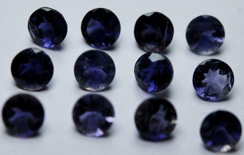 10 Pieces, Aaa Quality,Superb-Finest Quality Iolite Faceted Cut Stone Coins Shape, 4mm Size Loose Stones - Jalvi & Co.