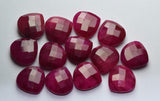 10 Pieces Natural Dyed Ruby Faceted Heart Shape Briolettes, 14mm Size