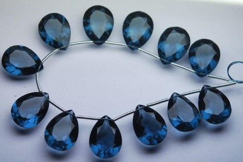 10 Pieces Set,London Quartz Faceted Pear Briolettes 12X16mm Large Size Calibrated Size - Jalvi & Co.