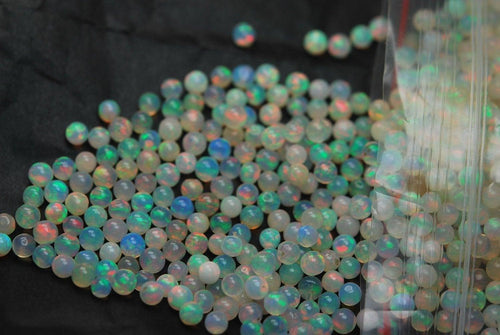 10 Pieces,Super Finest,Opal Round Rondelles Super Flashy Strand,Size 4-4.5mm - Jalvi & Co.