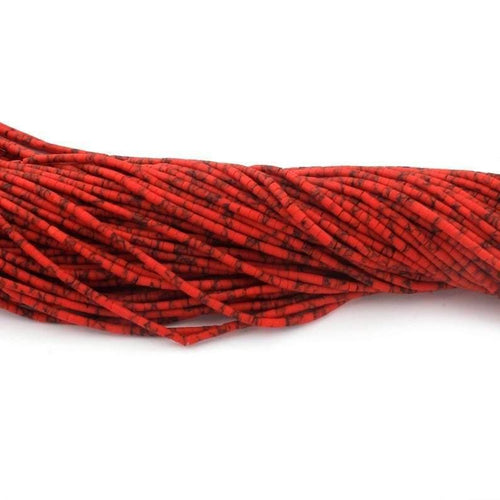 10 Strands Red Coral Smooth Heishi Wheel Tiny Beads Strand 12 inches 2mm - Jalvi & Co.