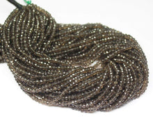 Load image into Gallery viewer, 10 Strands Smoky Quartz Faceted Rondelle Beads Strand 13 inches 3.5-4mm - Jalvi &amp; Co.