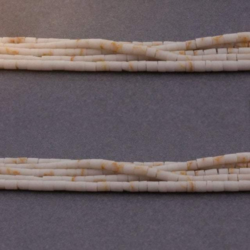 10 Strands White Matrix Howlite Smooth Heishi Wheel Tiny Beads Strand 13 inches 1-2mm - Jalvi & Co.