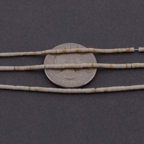 10 Strands White Matrix Howlite Smooth Heishi Wheel Tiny Beads Strand 13 inches 1-2mm - Jalvi & Co.
