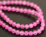 10 x Natural Baby Pink Jade Smooth Round Gemstone Loose Beads Strand 8mm 14