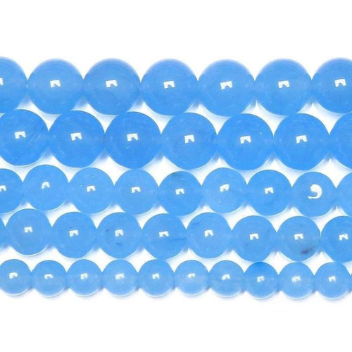 10 x Natural Blue Jade Smooth Round Ball Gemstone Loose Spacer Beads 15